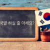 韓国の旗と韓国の文字が書かれている